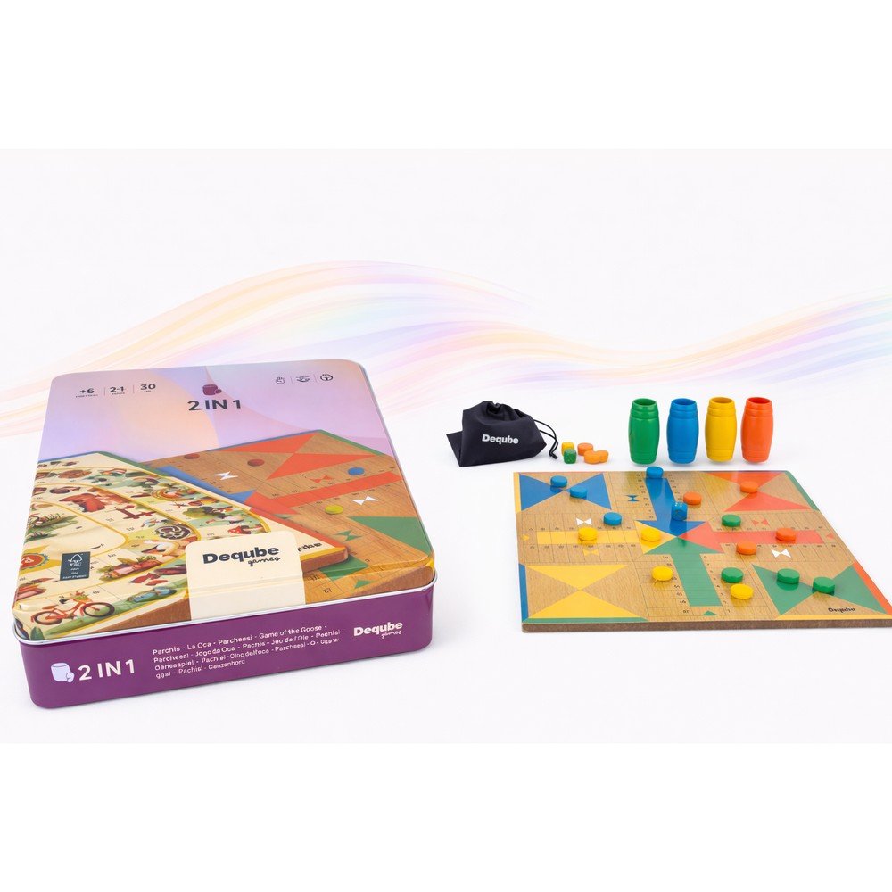 Set Parchis Oca Metal Box con Accesorios de DEQUBE