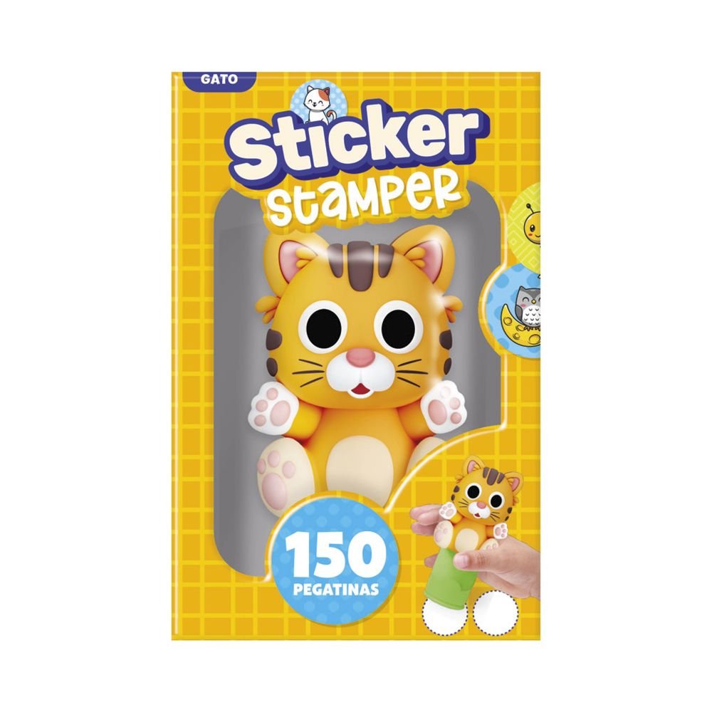 Set Sticker Stamper Gato PLAY TIME IMAGILAND