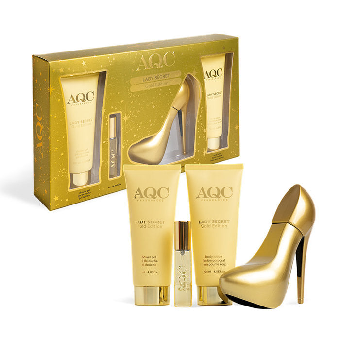 SET FRAGRANCIA LADY SECRET GOLD EDITION 4P AQC | AQC FRAGANCES | 1 UNIDAD | 8436609394547