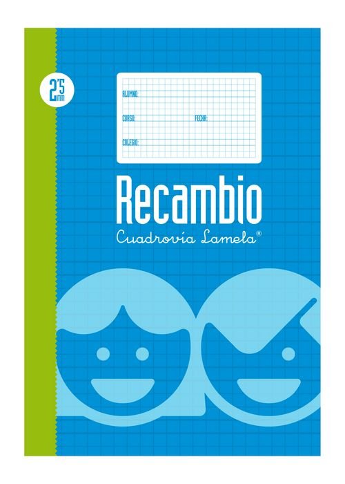RECAMBIO FOLIO CUADROVIA 2,5MM 100H | 5 UNIDADES | (LAMELA)