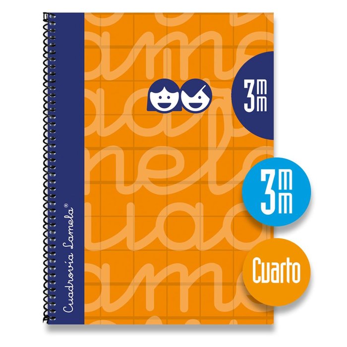 Cuaderno Espiral 4º 80H 90G 3MM Naranja Cuadrovia Extradura Imagen principal del producto