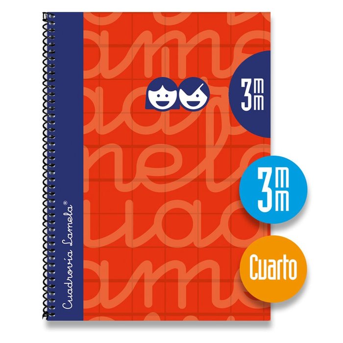 Cuaderno Espiral 4º 80H 90G 3MM Rojo Cuadrovia Extradura Imagen principal del producto