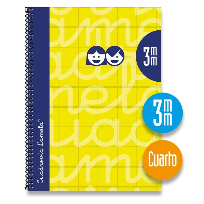 Cuaderno Espiral 4º 80H 90G 3MM Amarillo Cuadrovia Extradur Imagen principal del producto