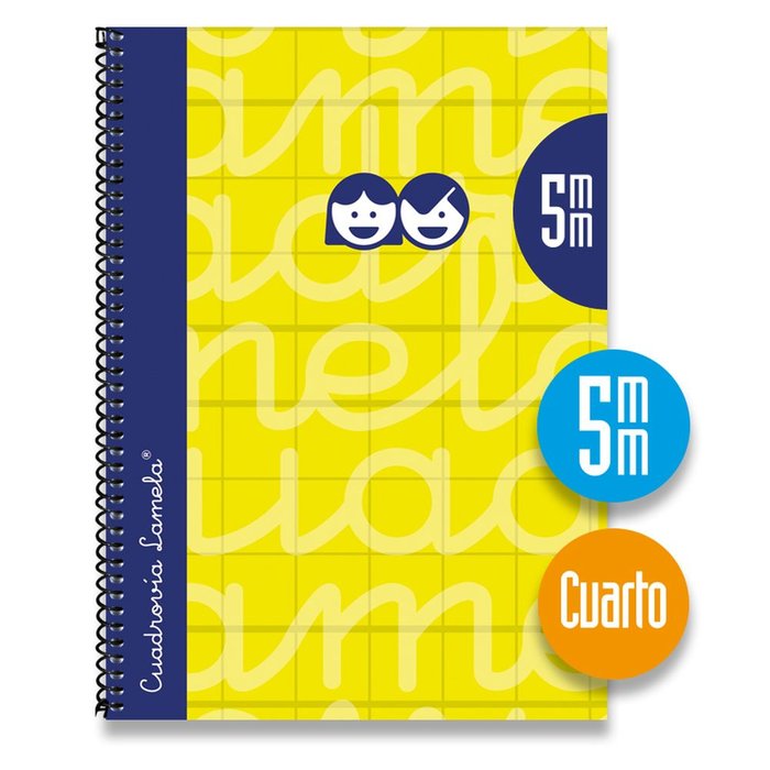 Cuaderno Espiral 4º 80H 90G 5MM Amarillo Cuadrovia Extradur Imagen principal del producto