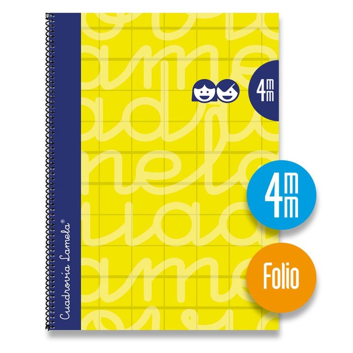 Cuaderno Espiral Fº 80H 90G 4MM Amarillo Cuadrovia Extradur Imagen principal del producto