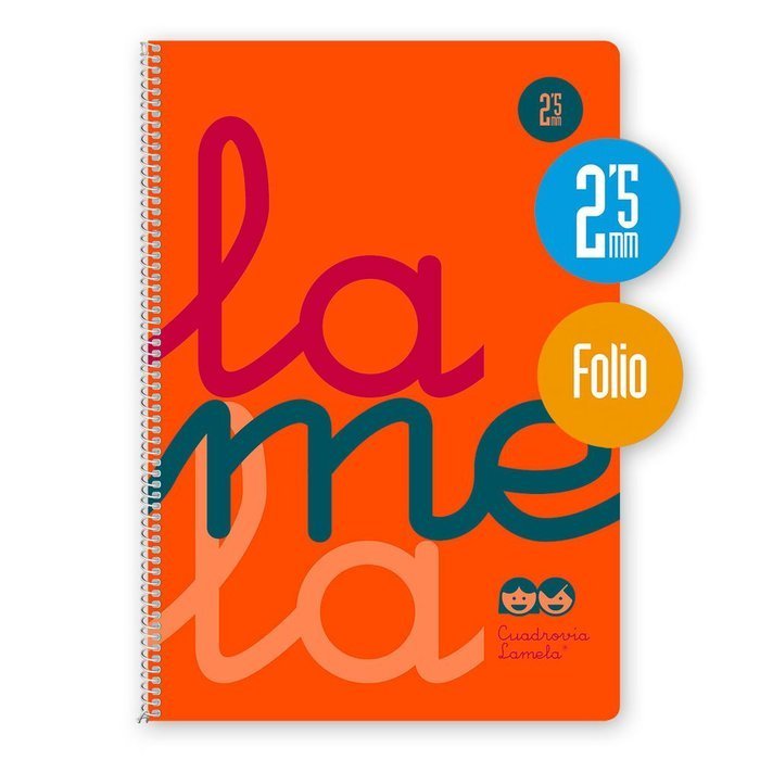 Bloc Espiral Folio 80H 90 g Cuadrovia Naranja LAMELA