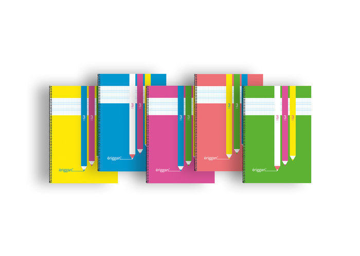 Bloc Espiral A4 Liso 80H 90g | Eriggan | Polipropileno | Formato A4 | Pack 5 Unidades