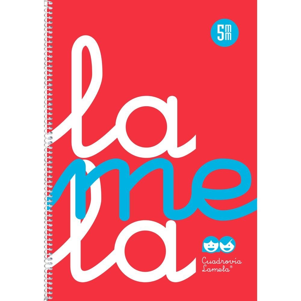 Bloc Folio Lamela Plastic Cuadrovia 5 mm 80 hojas Rojo Imagen principal del producto