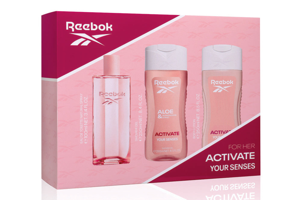 FRAGANCIA REEBOK ACTIVATE COFRE MUJER 100ML B/L 250ML GEL | TAILORED PERFUMES | 1 UNIDAD | 8436611103618 Imagen principal del producto