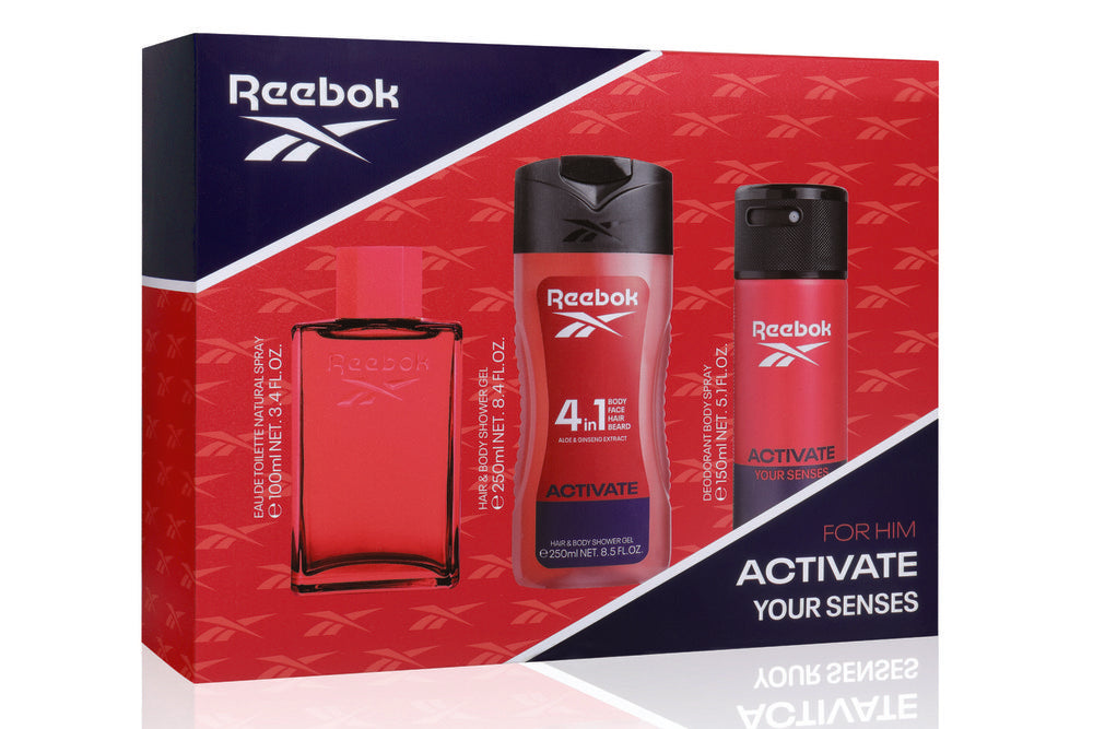 FRAGANCIA REEBOK ACTIVATE COFRE MAS 100ML DEO 150ML GEL 250 | TAILORED PERFUMES | 1 UNIDAD | 8436611103625 Imagen principal del producto