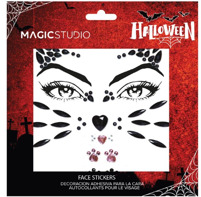 STICKERS GEMAS FACIALES GATA HALLOWEEN MAGIC STUDIO | MAGIC STUDIO | ENVASE 12 UDS. UNIDAD | 18436616354289 Imagen principal del producto
