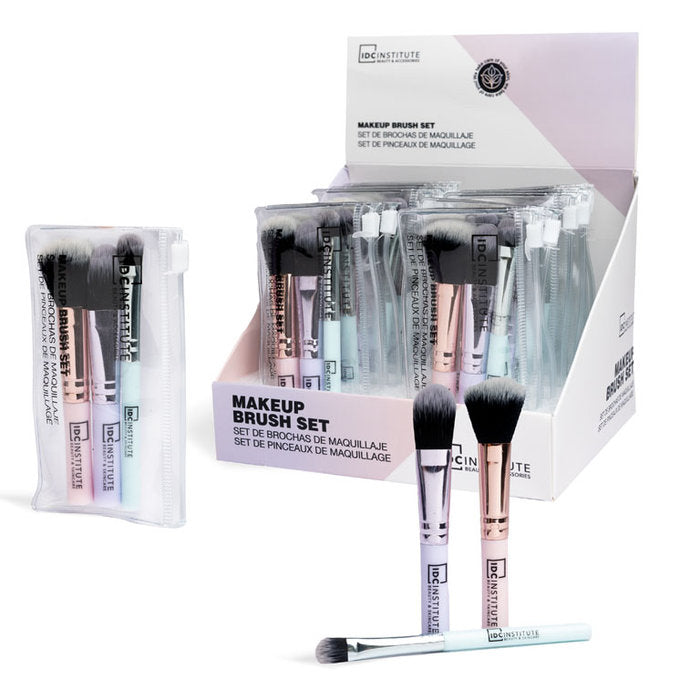 Set 3 brochas maquillaje IDC - pack 12 uds