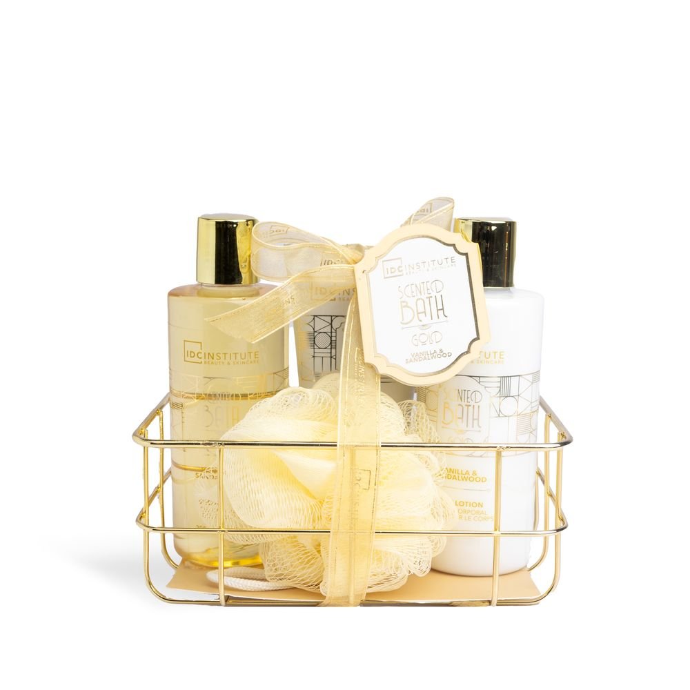 Bandeja Rejilla Gold para el Baño Set Esencial 4P
