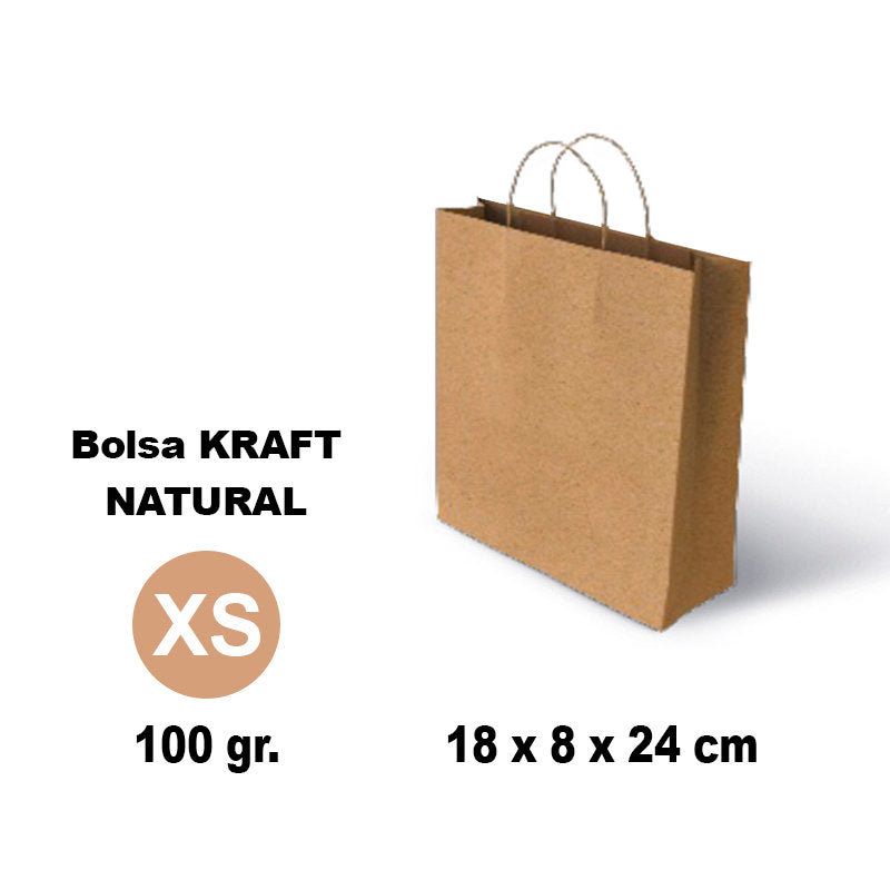Bolsa Kraft Xs 18x8x24 100 g Liso Negro Pack 25 Unidades GRAFOPLAS Imagen principal del producto