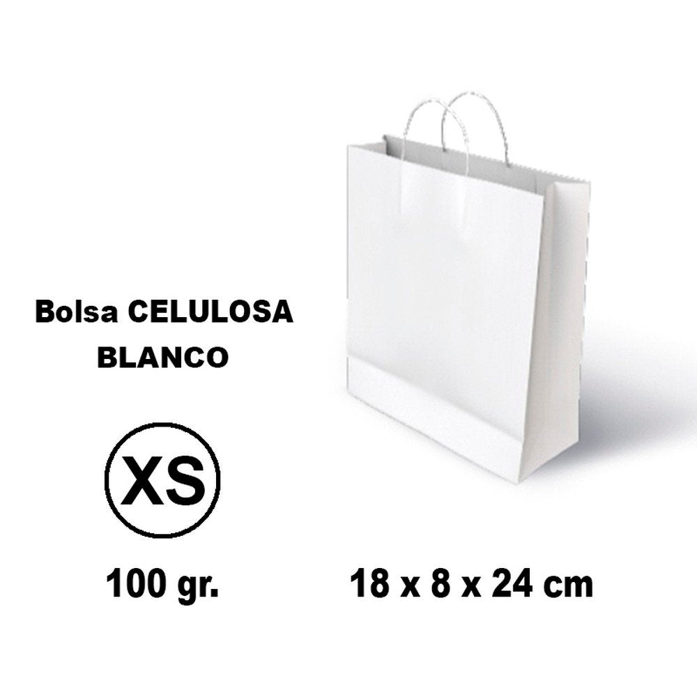 BOLSA CELULOSA XS 18X8X24 100G BLANCO 25 UNIDADES | GRAFOPLAS | ENVASE 25 UDS. UNIDAD | 8436618710437