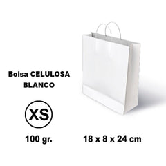 BOLSA CELULOSA XS 18X8X24 100G BLANCO 25 UNIDADES | GRAFOPLAS | ENVASE 25 UDS. UNIDAD | 8436618710437