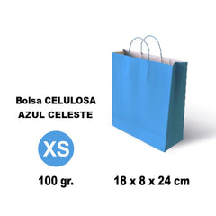 BOLSA CELULOSA XS 18X8X24 100G AZUL CLARO 25 UNIDADES | GRAFOPLAS | ENVASE 25 UDS. UNIDAD | 8436618710536