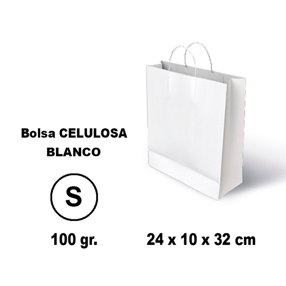 BOLSA CELULOSA S 24X10X32 100G BLANCO 25 UNIDADES | GRAFOPLAS | ENVASE 25 UDS. UNIDAD | 8436618710550 Imagen principal del producto