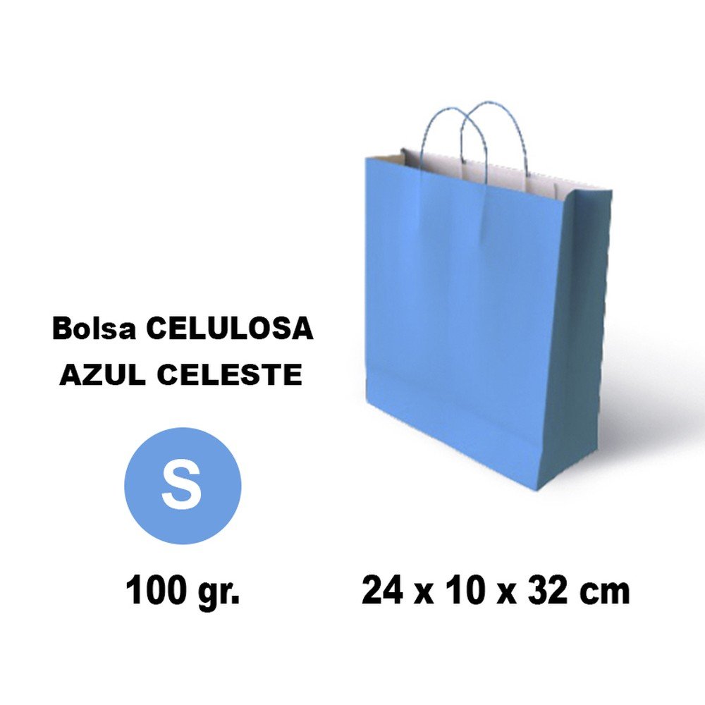 BOLSA CELULOSA S 24X10X32 100G AZUL CLARO 25 UNIDADES | GRAFOPLAS | 1 UNIDAD | 8436618710659