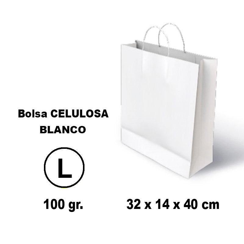 BOLSA CELULOSA L 32X14X40 100G BLANCO 25 UNIDADES | GRAFOPLAS | 1 UNIDAD | 8436618710796