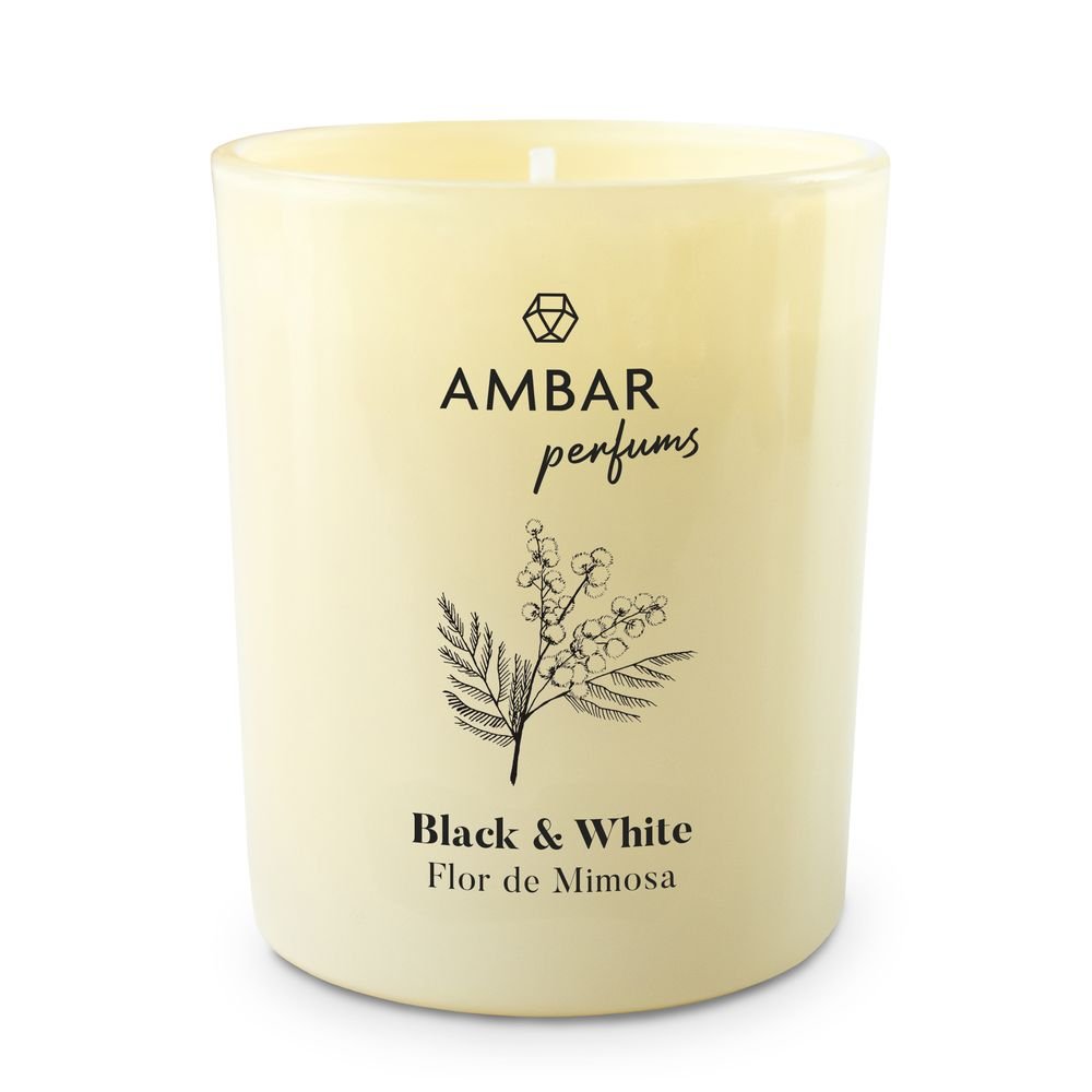 Vela Black & White Bayas Rojas Ambar