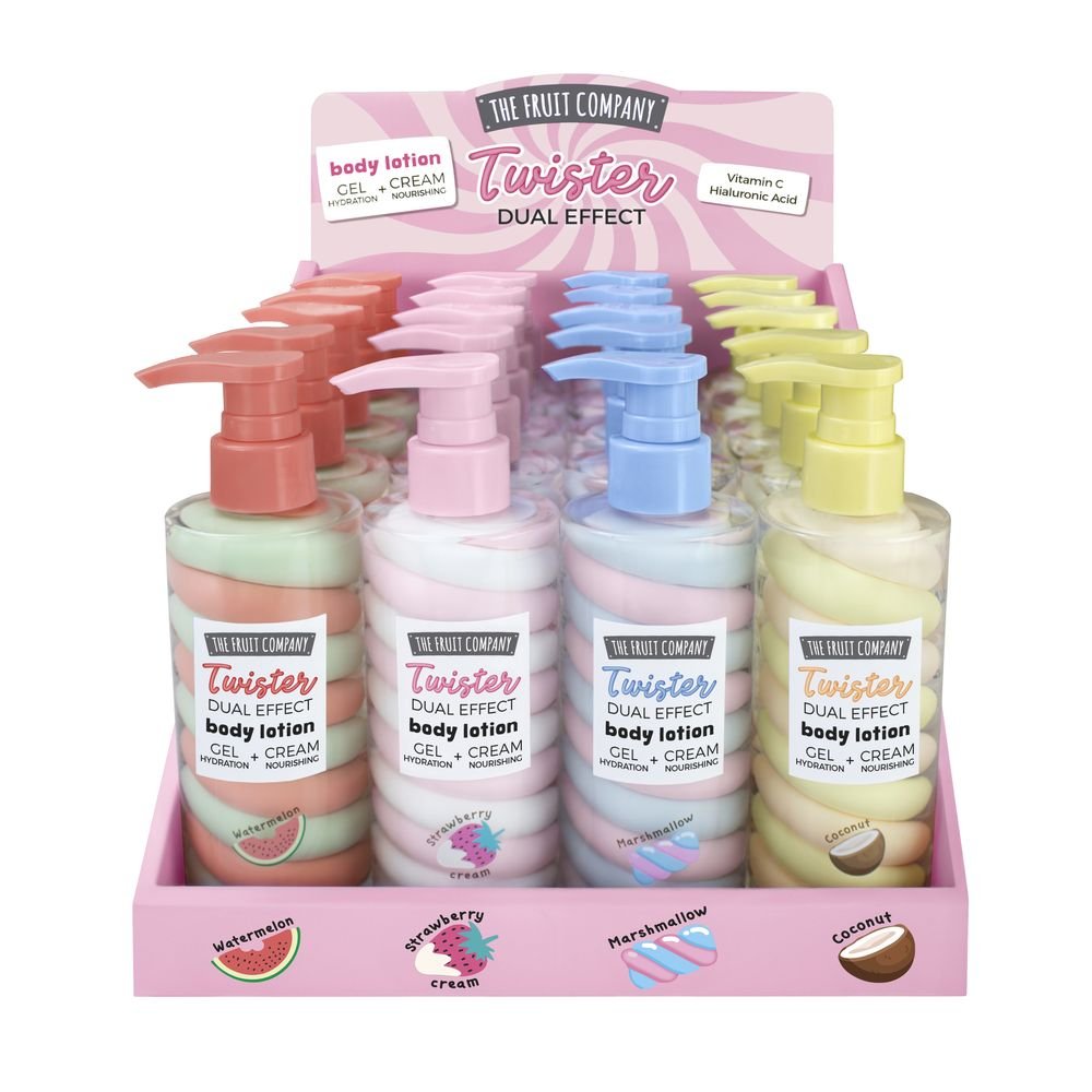 Expositor 20 Crema Corporal Twister The Fruit Company