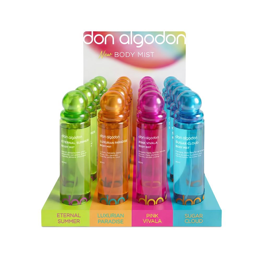 Expositor Body Mist 90ml Don Algodón - 20 unidades