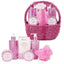 Set de baño 6 piezas IDC Regalo cesta rafia