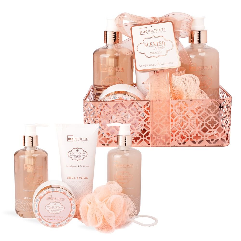 Bandeja rejilla set de baño 5p perfumado bronze IDC