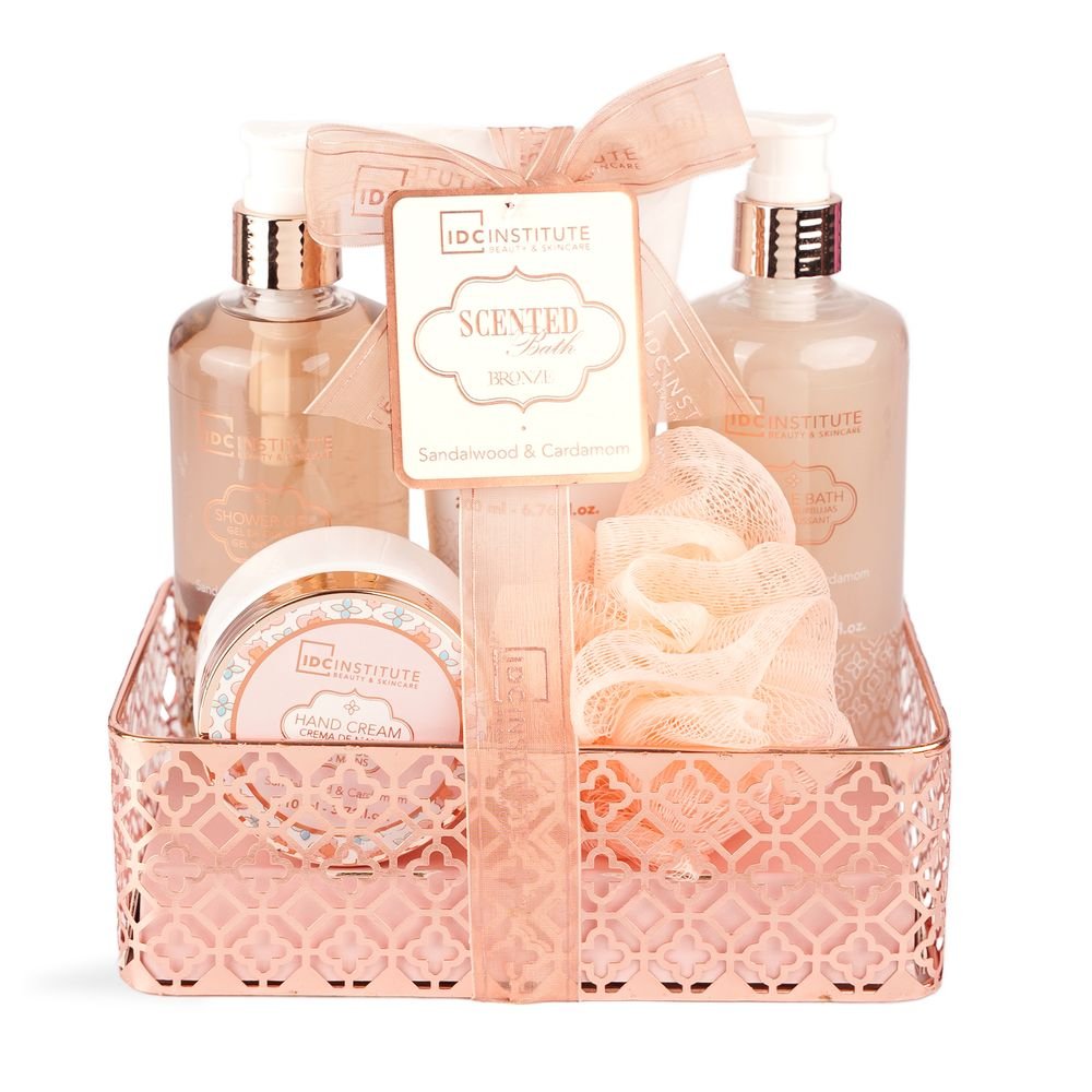 Bandeja rejilla set de baño 5p perfumado bronze IDC