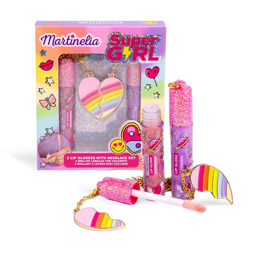 SET DE COLLARES Y BRILLO LABIAL SUPER GIRL SHINE | MARTINELIA | 1 UNIDAD | 8436622270941 Imagen principal del producto