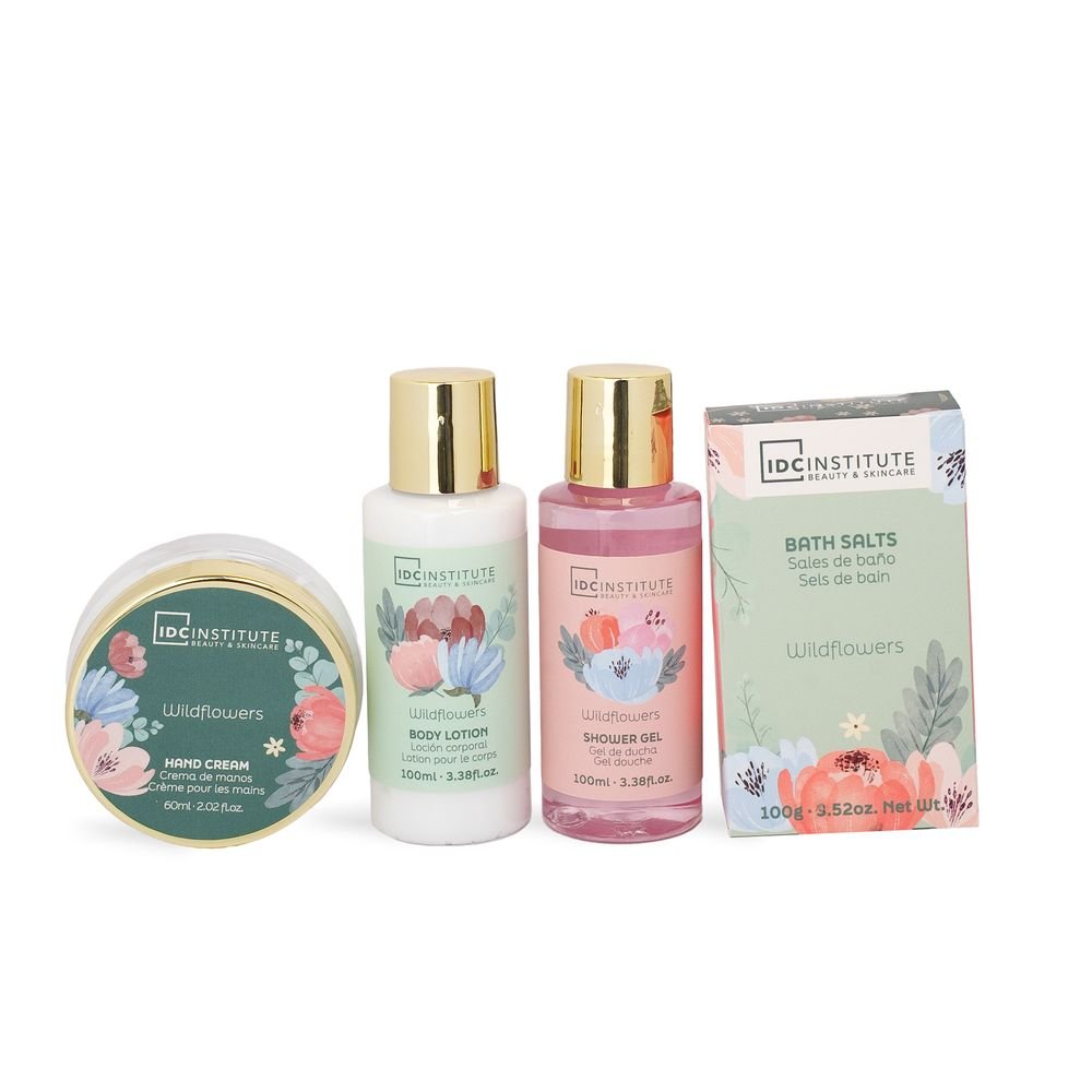 Cesta metálica perfumada Garden con gel, crema y bomba baño