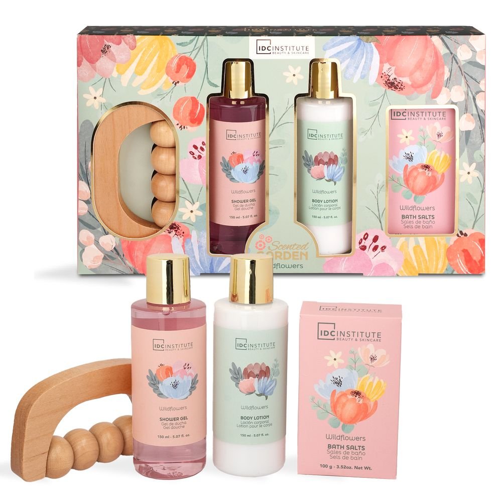 Estuche cuidado corporal perfumado masajeador Garden IDC Regalo