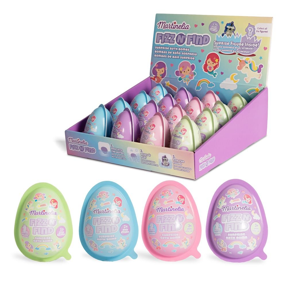 Expositor 16 Bombas de Baño Huevito 150 g MARTINELIA