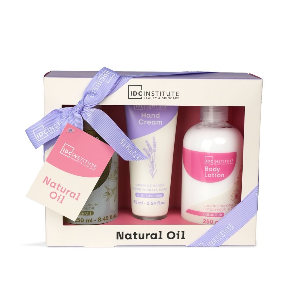 Set cuidado corporal natural oil 3 productos IDC Regalo