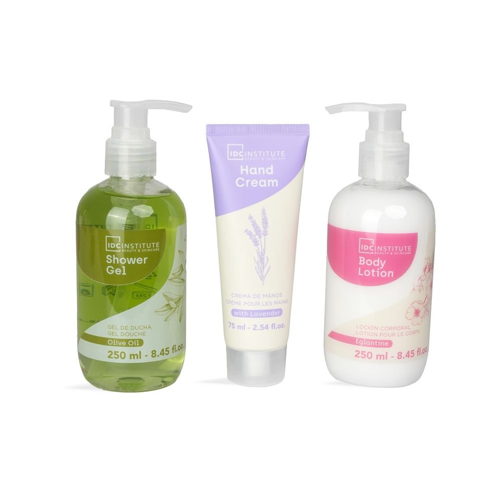 Set cuidado corporal natural oil 3 productos IDC Regalo