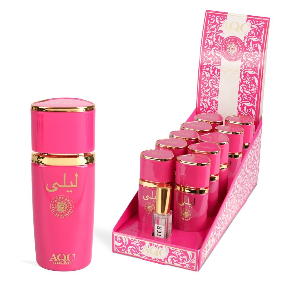 Expositor 10 Fragancia Arabe Leila Candy Red 60 ml AQC Fragrances Imagen principal del producto