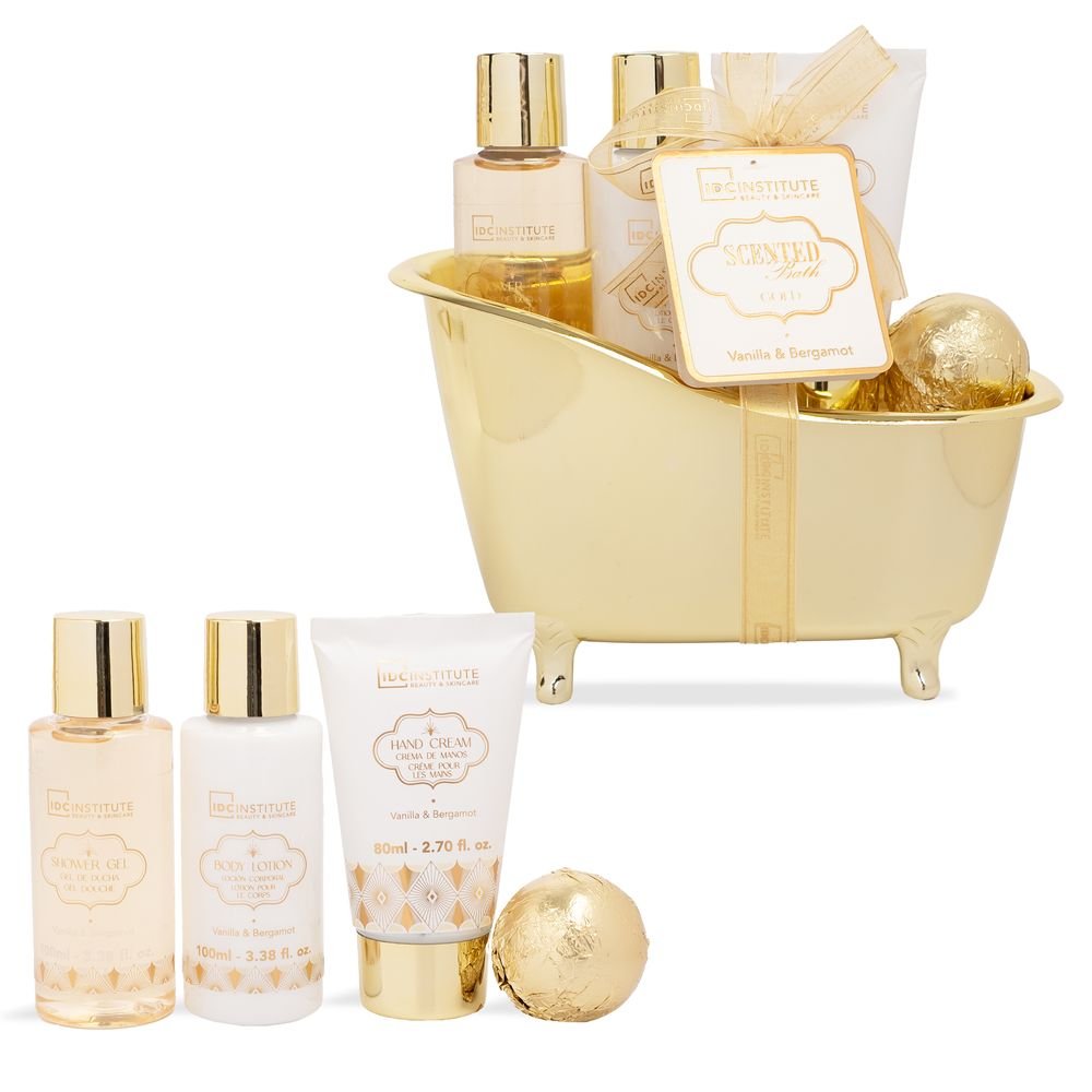 Set Bañera 4p Gold Baño Perfumado - IDC Regalo