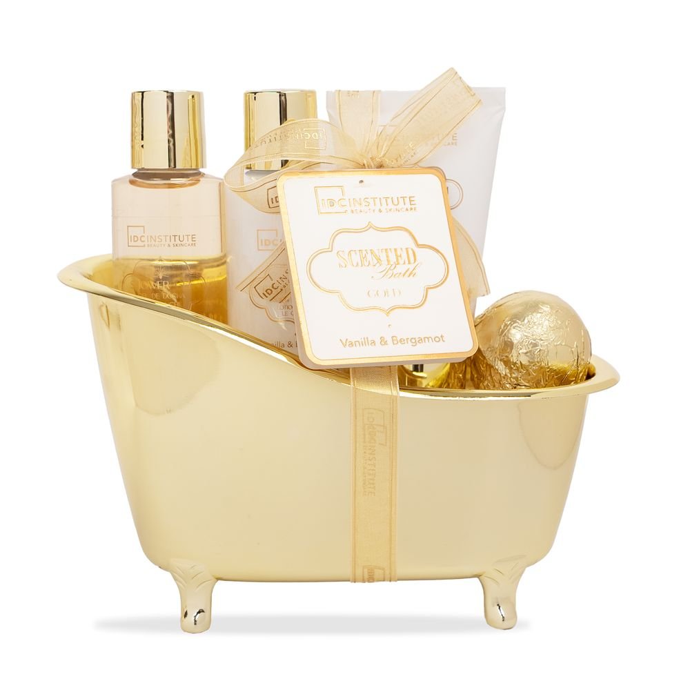 Set Bañera 4p Gold Baño Perfumado - IDC Regalo