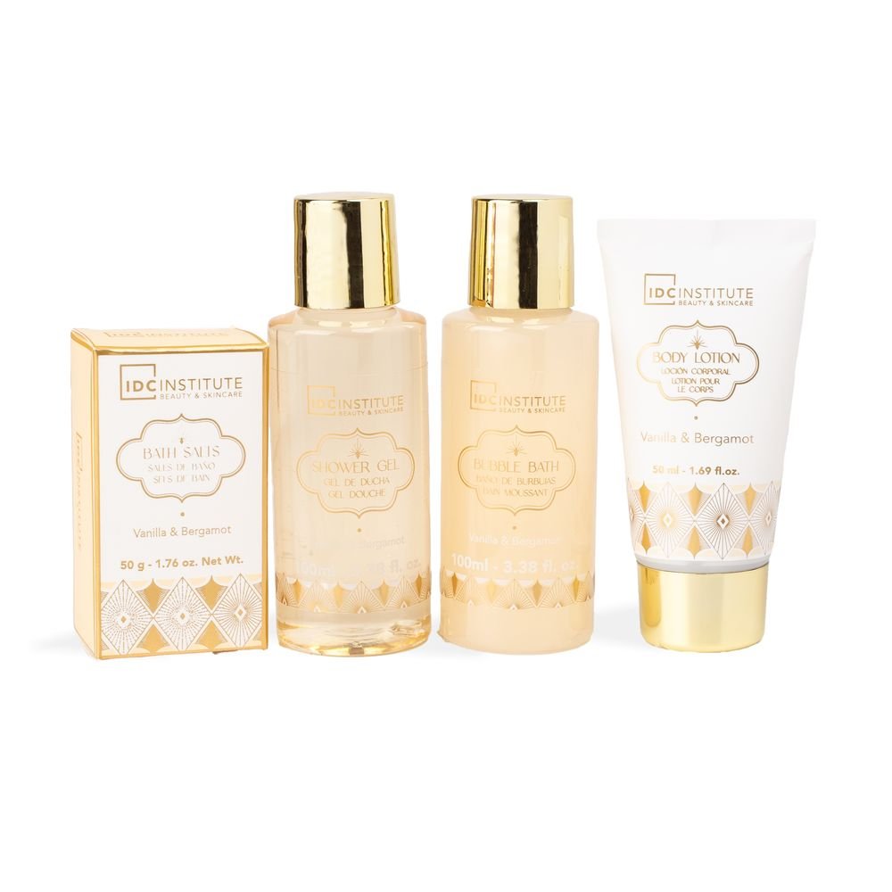 Cesta Rafia Gold Baño Perfumado - IDC Regalo