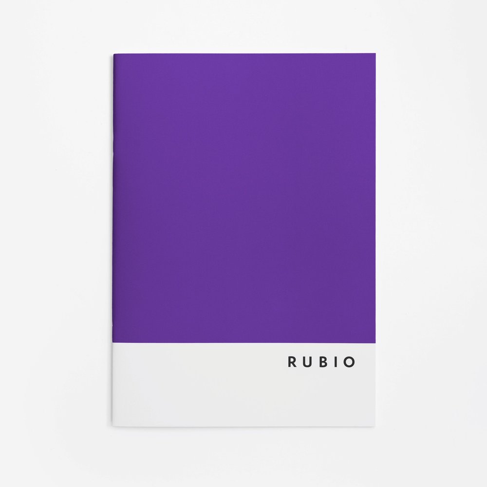 Libreta A4 80gr grapa cuadros 4mm fluor morada Rubio (pack 5)