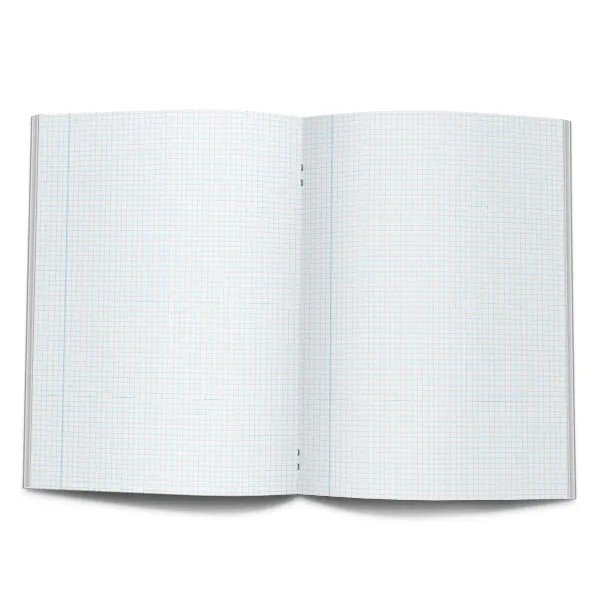 Libreta A4 80gr grapa cuadros 4mm fluor morada Rubio (pack 5)