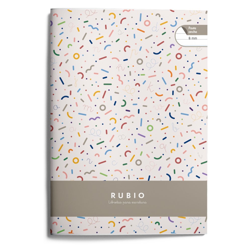 Libreta A4 pauta ancha 8mm Rubio, pack 5 unidades