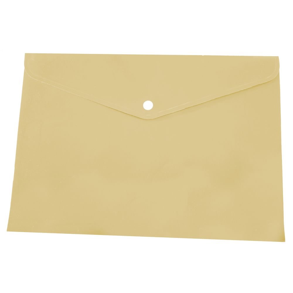 Sobres portadocumentos A4 con broche PP amarillo pastel, pack 12 ud.