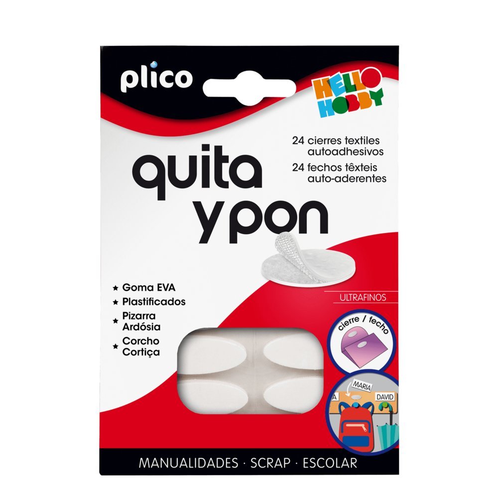 Quita y Pon Mini Cierres Textiles Autoadhesivos Plico Imagen principal del producto