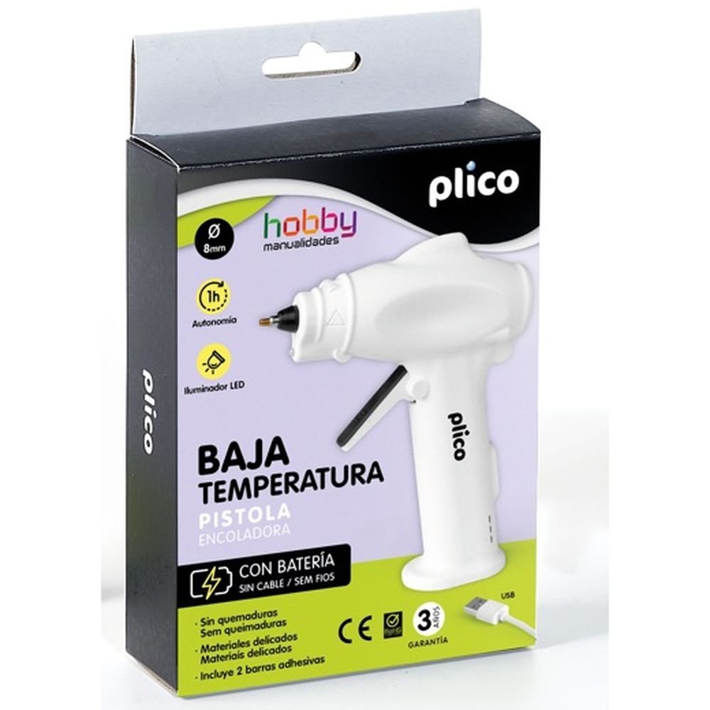 Pistola Termofusible Mini con Batería Baja Temperatura Plico