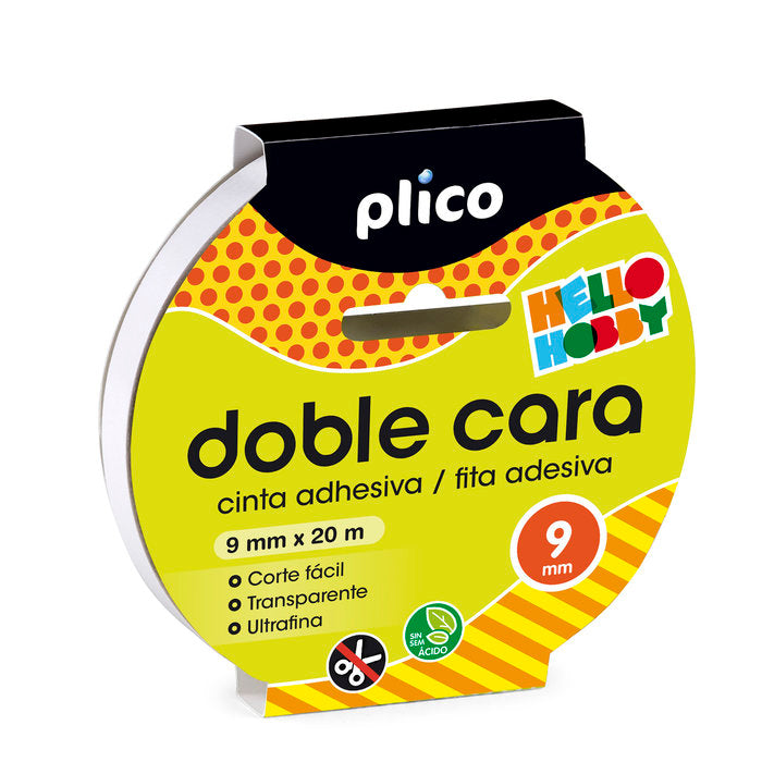 CINTA ADHESIVA 9MM X 20M DOBLE CARA | 1 UNIDADES | (PLICO) Imagen principal del producto
