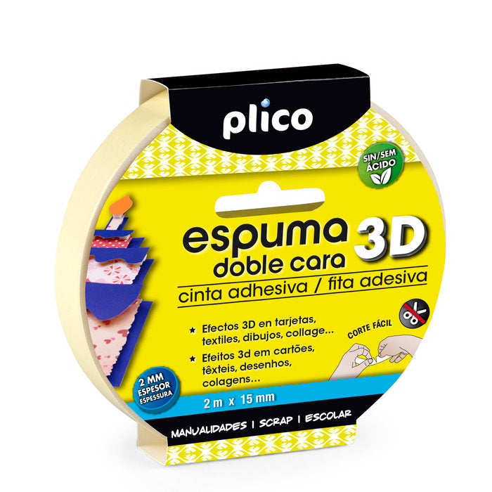 Espuma adhesiva doble cara 15 mm x 2 m Plico Imagen principal del producto
