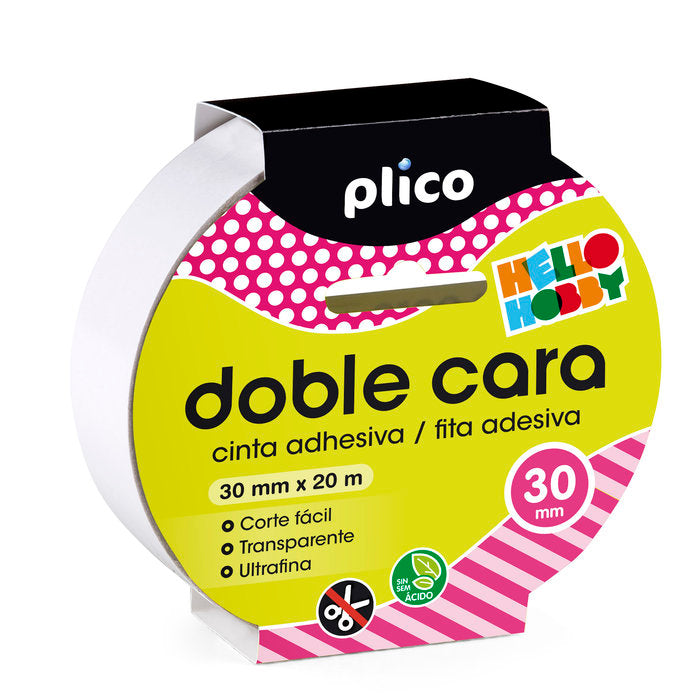 CINTA ADHESIVA DOBLE CARA 30 MM X 20 M | 1 UNIDADES | (PLICO)