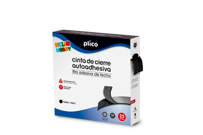 Cremallera textil autoadhesiva 25 metros negro Plico Imagen principal del producto